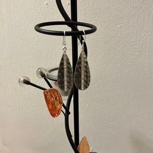 Silver drop earrings. (Not real silver)